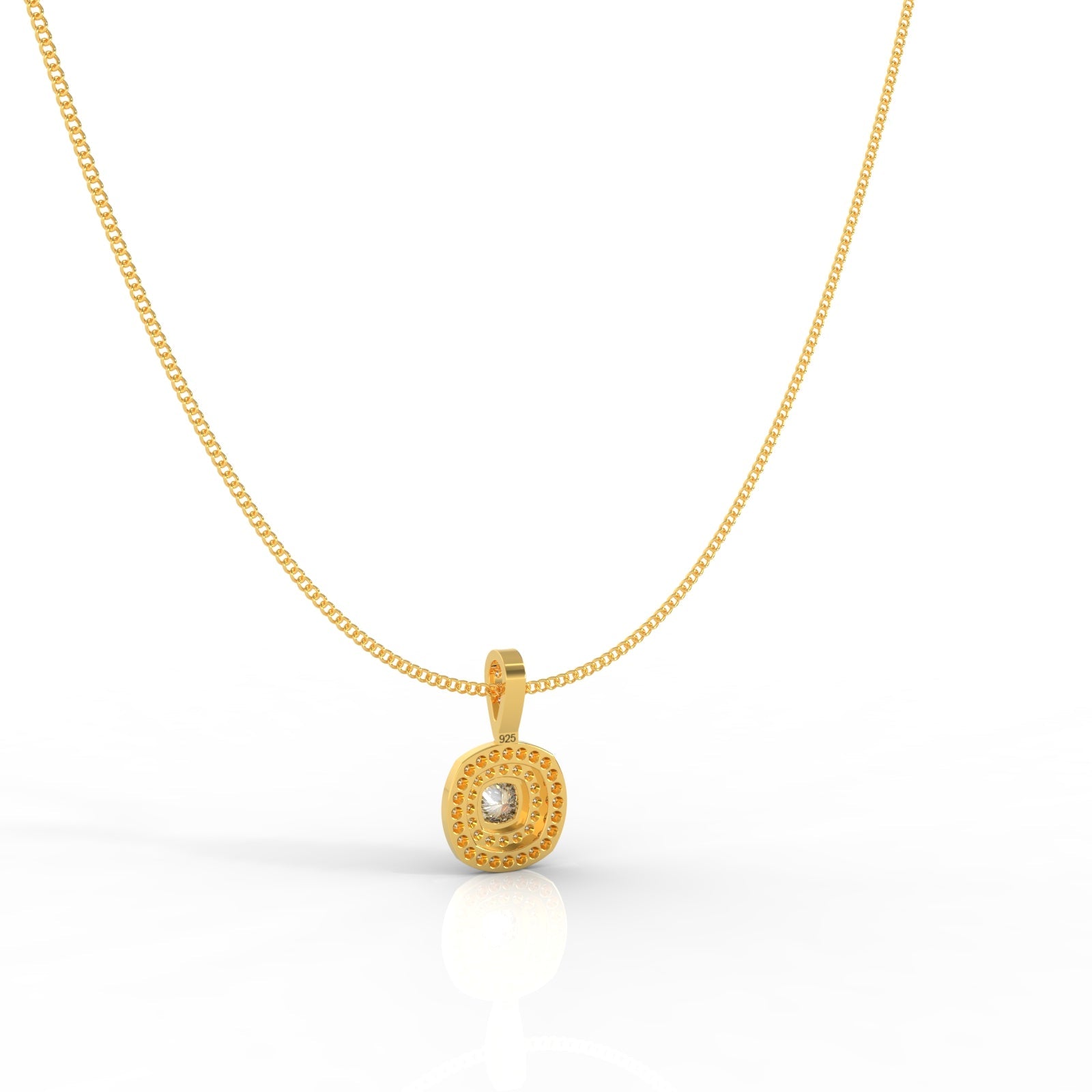 Prestigious Solitaire Pendant With Chain, Hallmarked 925 Sterling Silver - sitabo